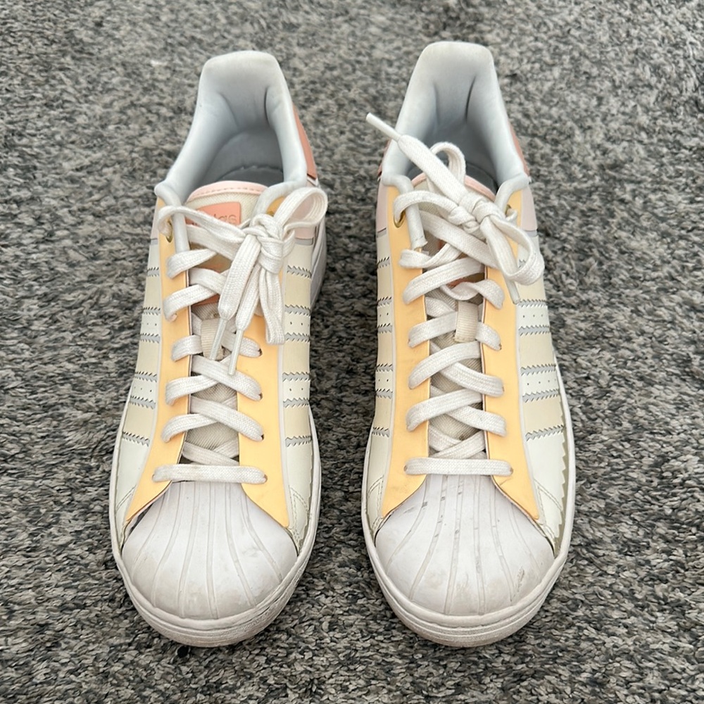 Adidas Cream and Yellow Casual Sneakers